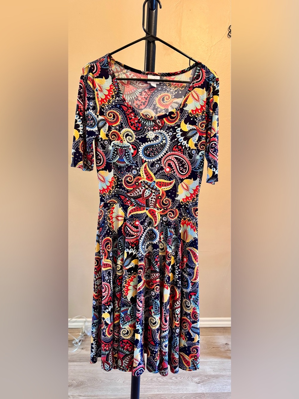 LulaRoe Women’s Paisley Fit & Flare Dress in Multicolor Sz Large